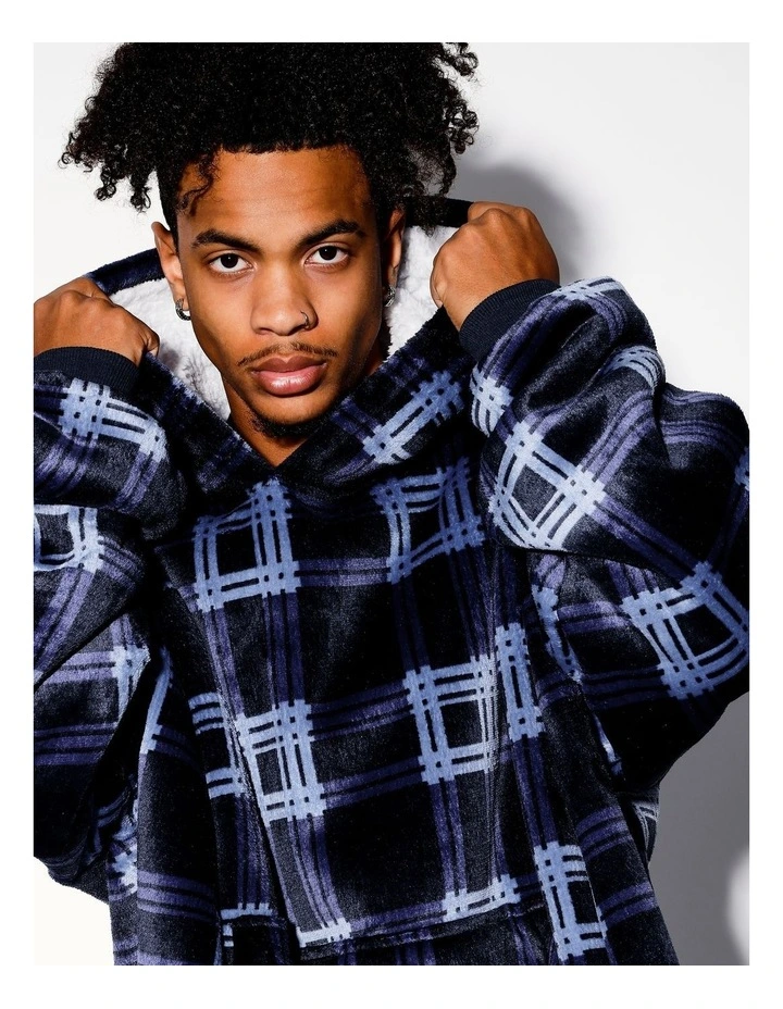 Check Oversized Sleep Hoodie