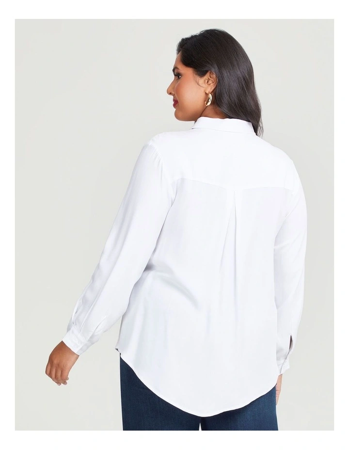 Natural Relaxed Twill Shirt in White