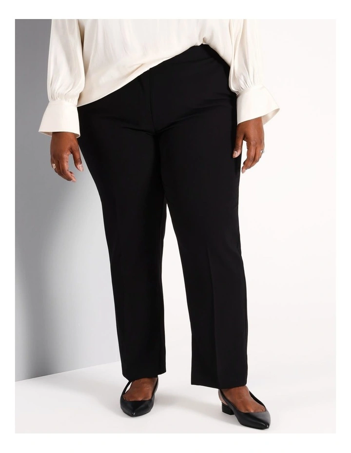 Ava Straight Leg Suit Pant in Black
