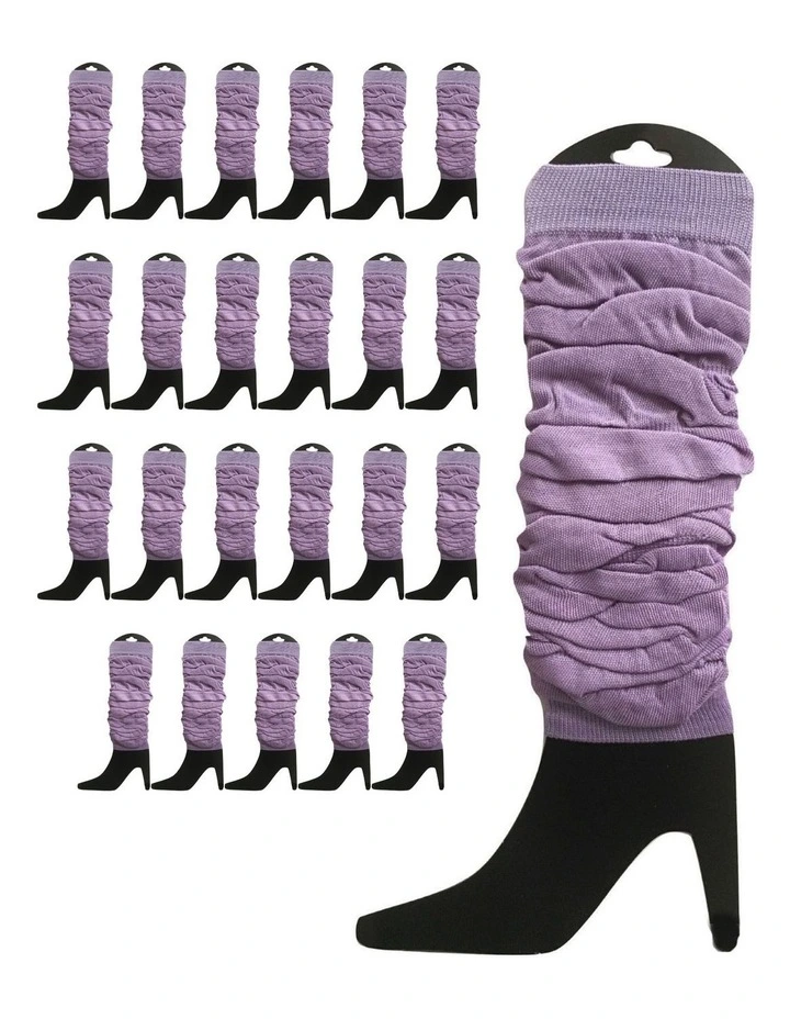 Knitted Leg Warmers 24-Pack in Lilac