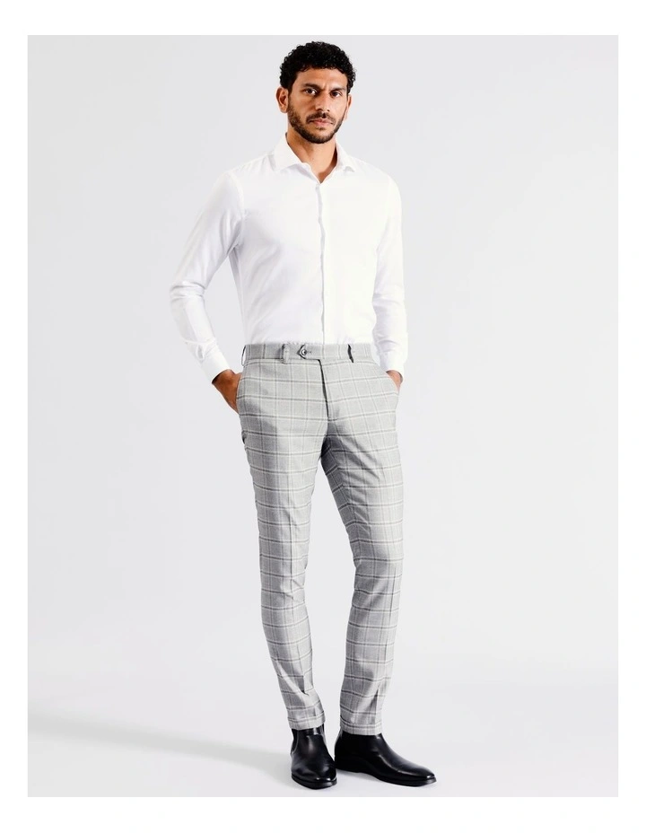 Slim Trouser Window Pane in Grey