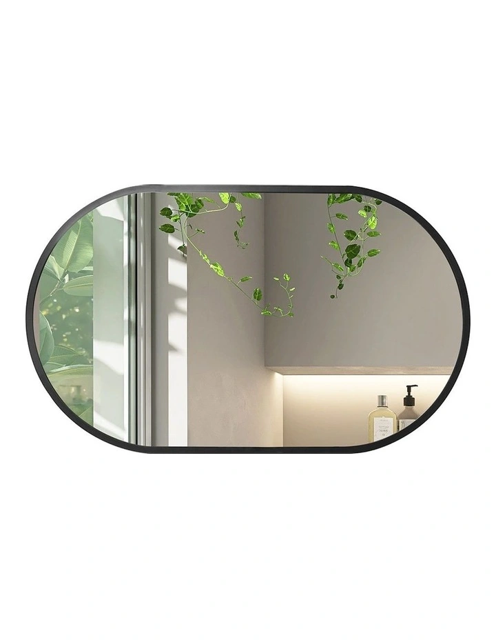 Large Oval Wall Mirror in Black