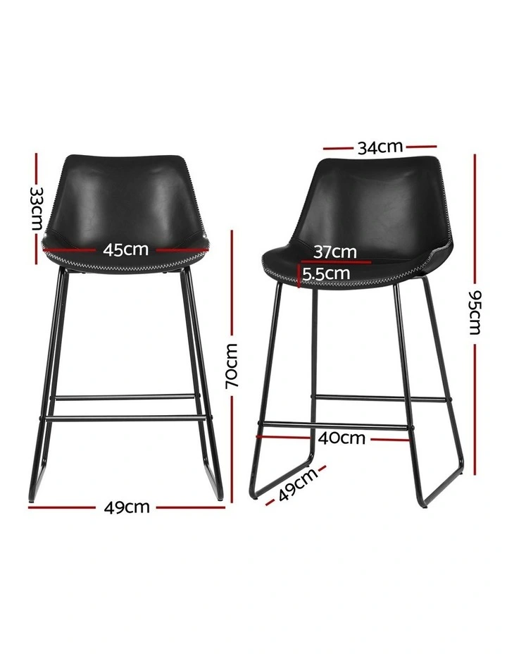 Metal Dining Chairs 2x in Black