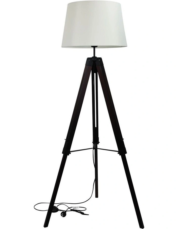 Trevi Tripod Floor Lamp Base Walnut