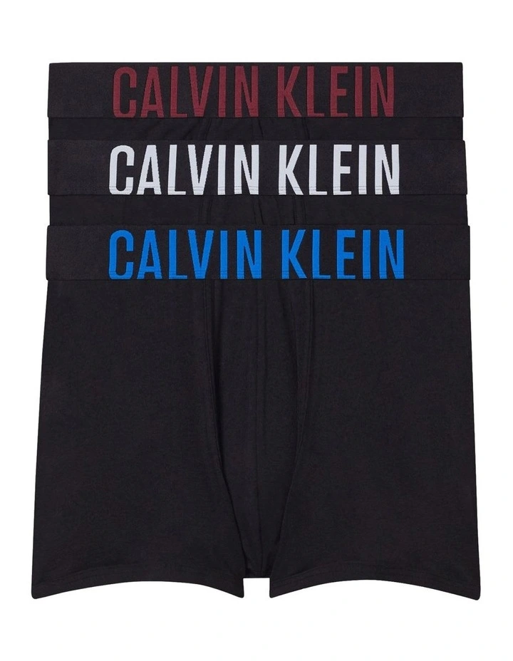 Intense Power Cotton Trunks 3 Pack in Black