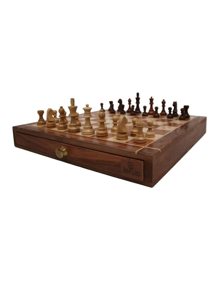 Portable Carved Sheesham Chess And Checker Board Set