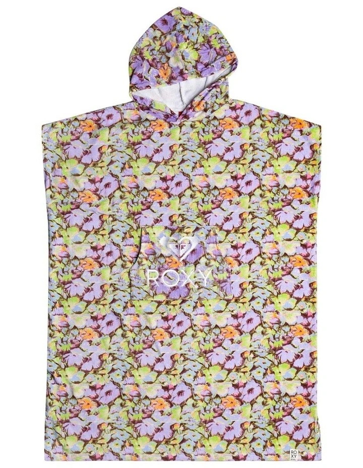 Stay Magical Printed Hooded Poncho Towel in Purple Rose