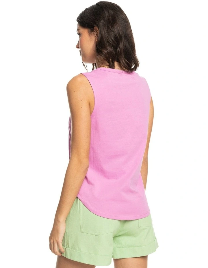 Epic Days Graphic Vest Top in Opera Mauve