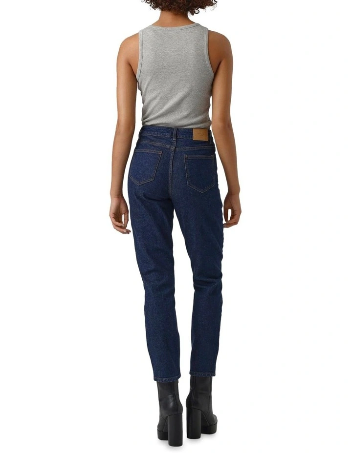 Brenda High Rise Straight Jean in Dark Blue