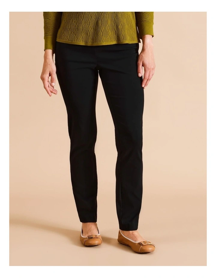 Sustainable Viscose Blend Wardrobe Staple Slim Pant in Black