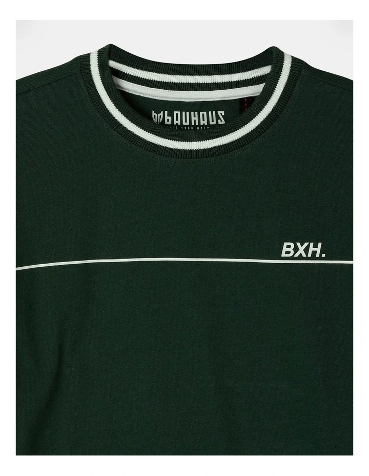 Long Sleeve Oversized 2Fer Tee in Green
