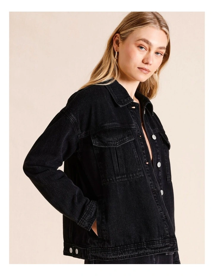 Oversized Denim Jacket in Black