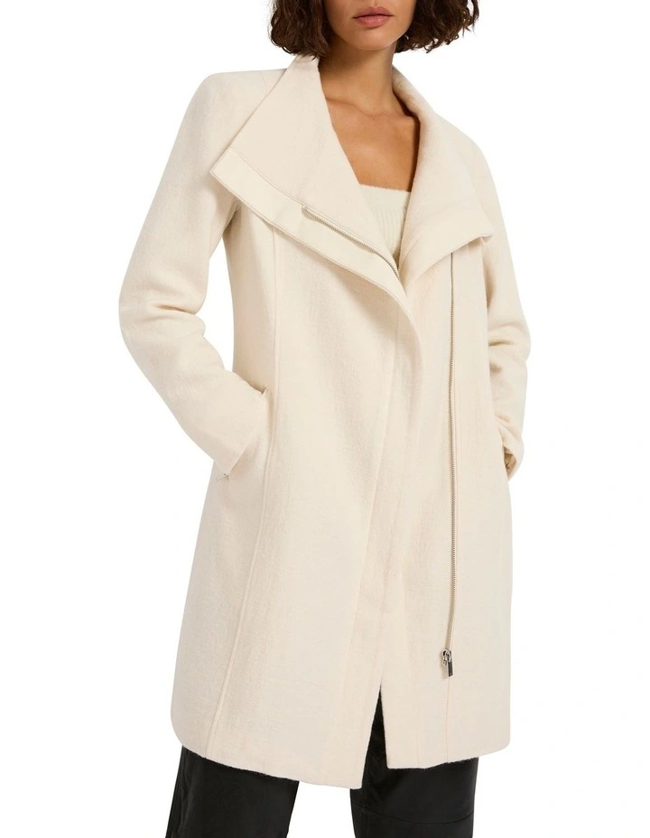 Sophie Felted Wool Coat in Ecru