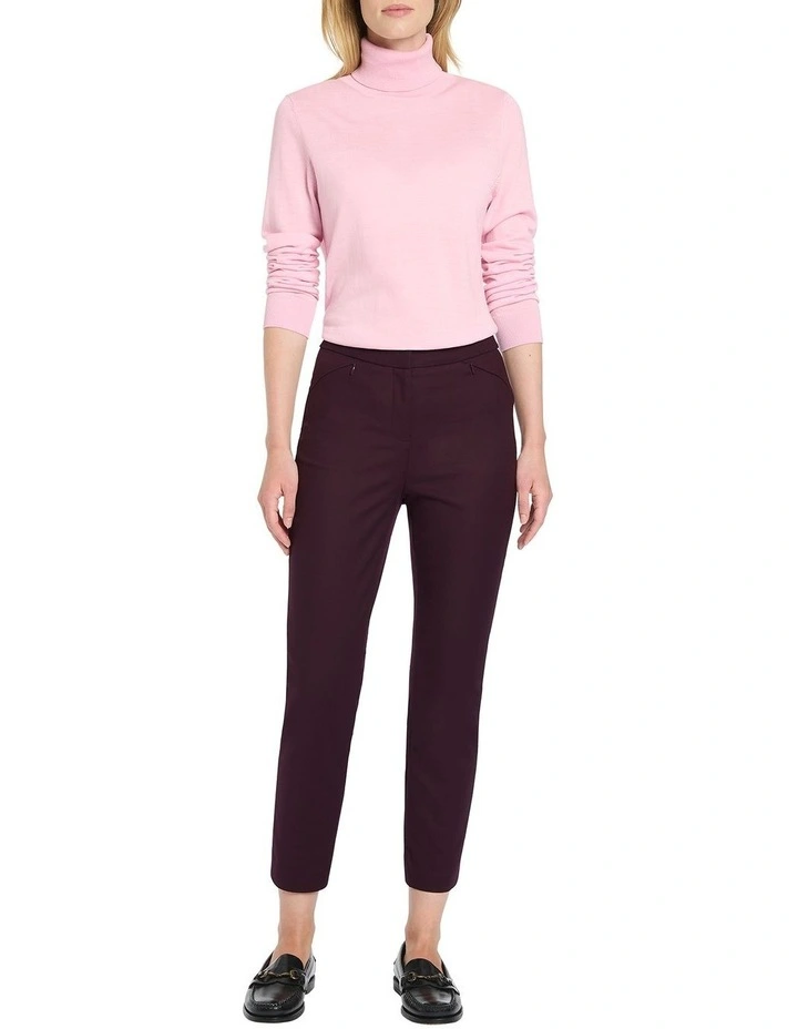 Sarah Compact Cotton Pant in Purple