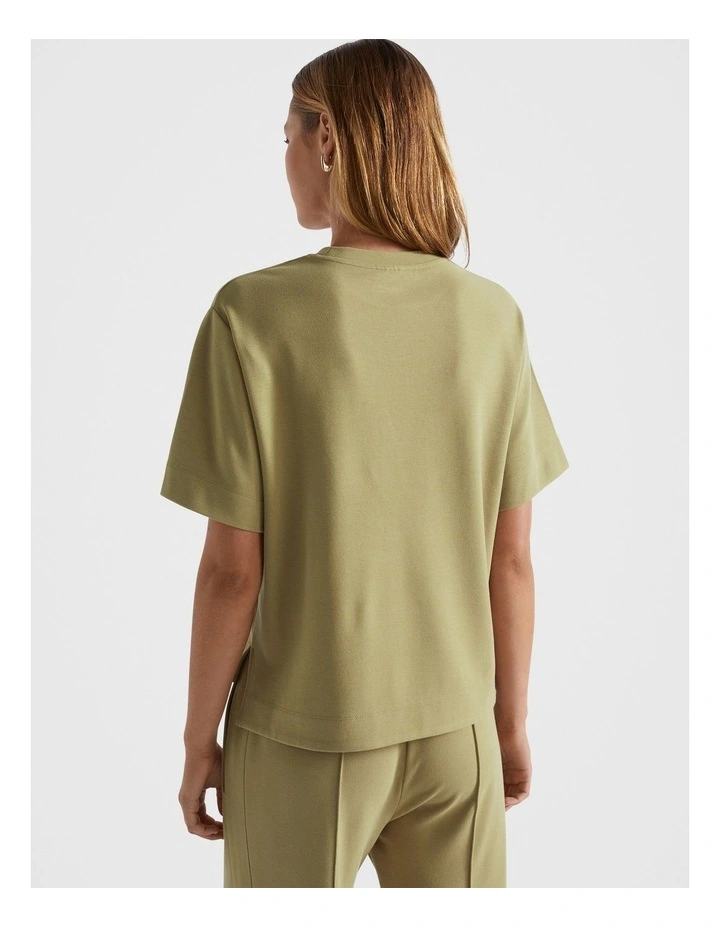 Double Knit Boxy Tee in Pistachio