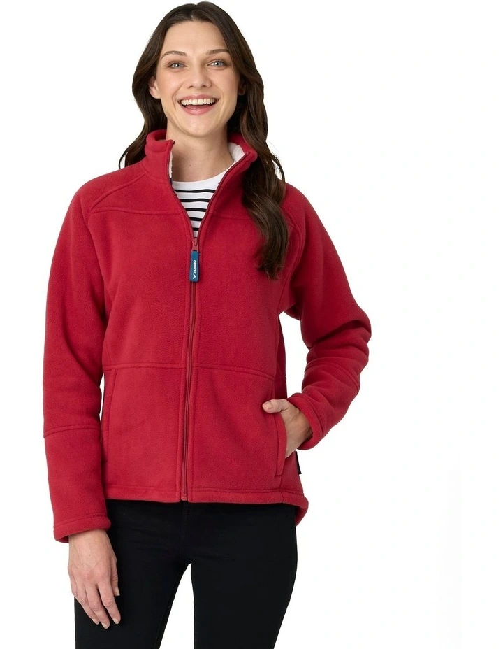 Cuthbert Fleece Jacket in Ruby