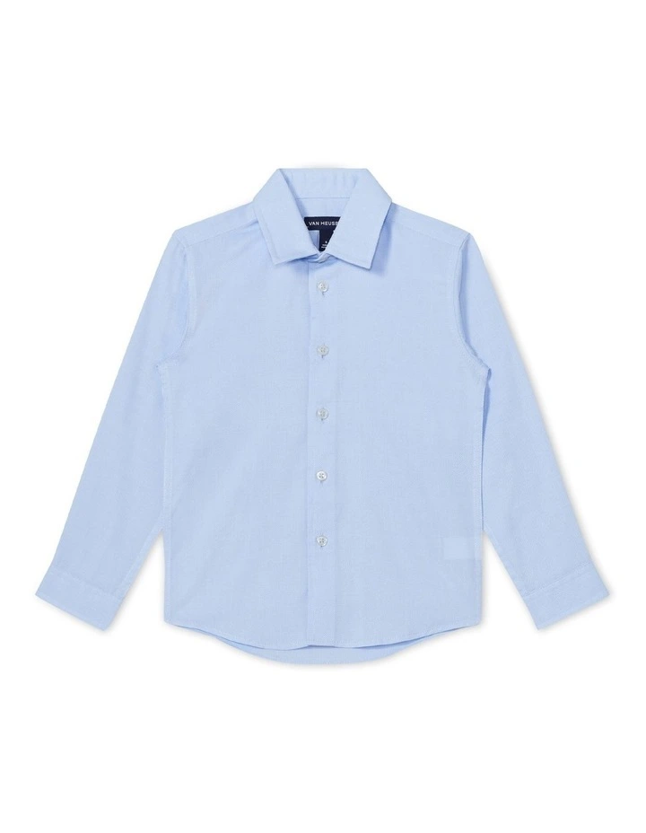 Junior Fit Dress Shirt Plain Dobby in Sky Blue