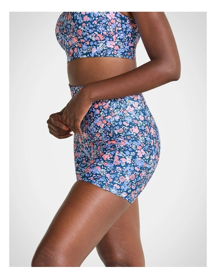 Statement Pocket Mid Thigh Bike Shorts in Coral Floral
