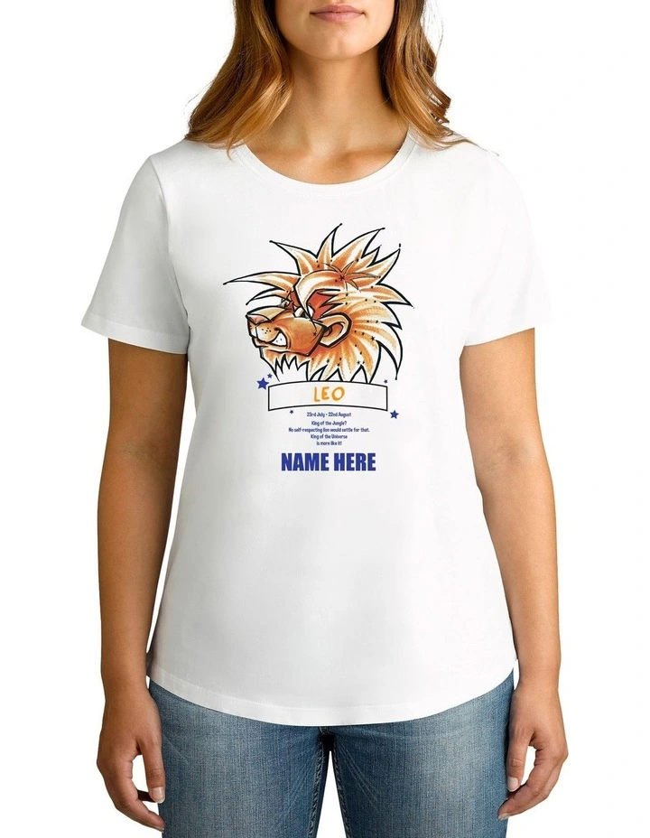 Women's Zodiac Leo Personalised Cotton T Shirt