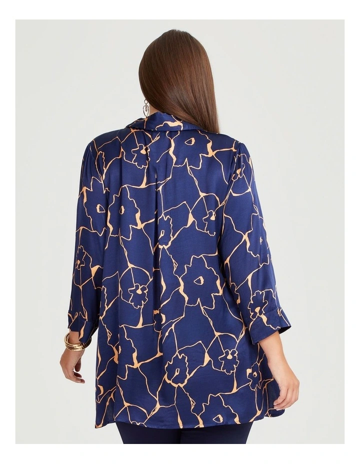 Satin Bloom Shirt in Print