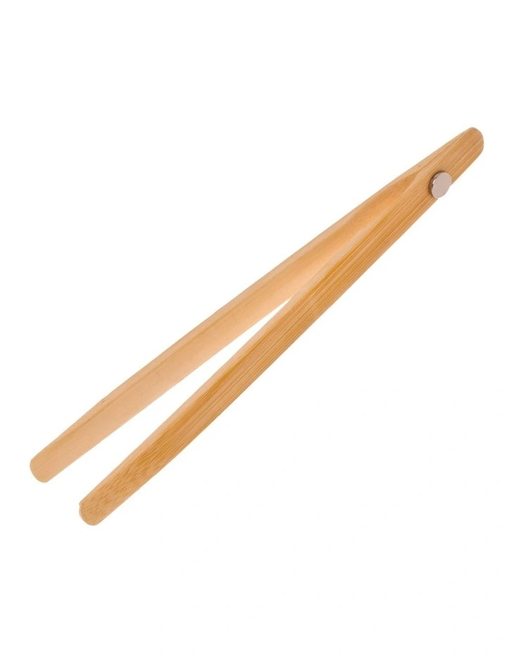 Bamboo Toast Tongs With Magnet 20cm in Timber
