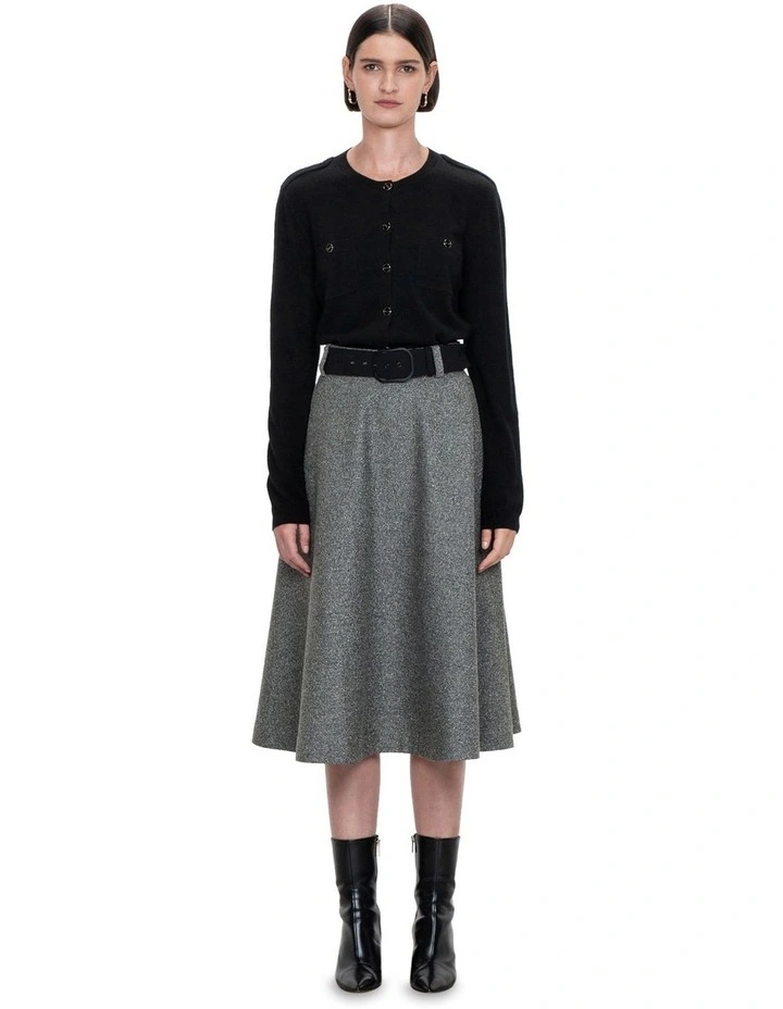 Epaulet Cardigan in Black