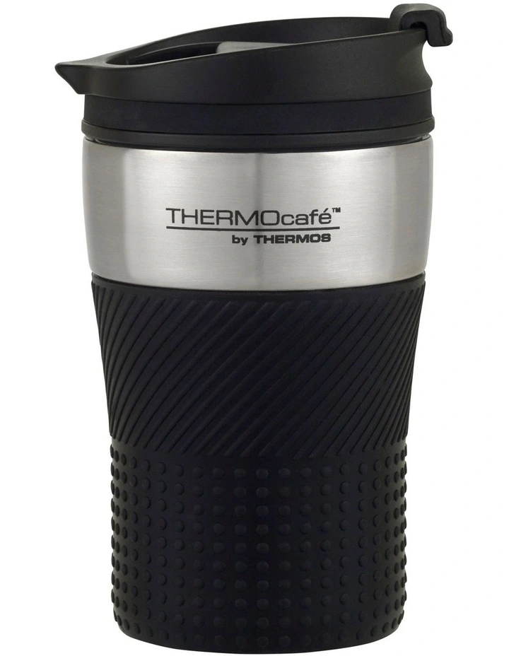 Cafe Stainless Steel Vacuum Insulated Travel Cup 200ml in Black