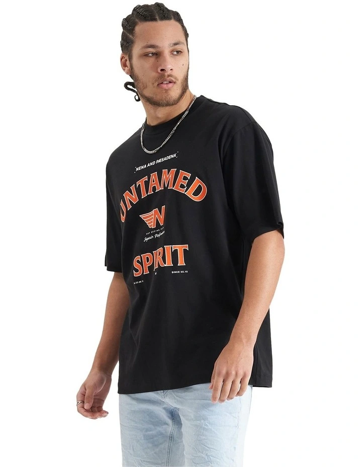 Untamed Heavy Oversized T-shirt in Jet Black