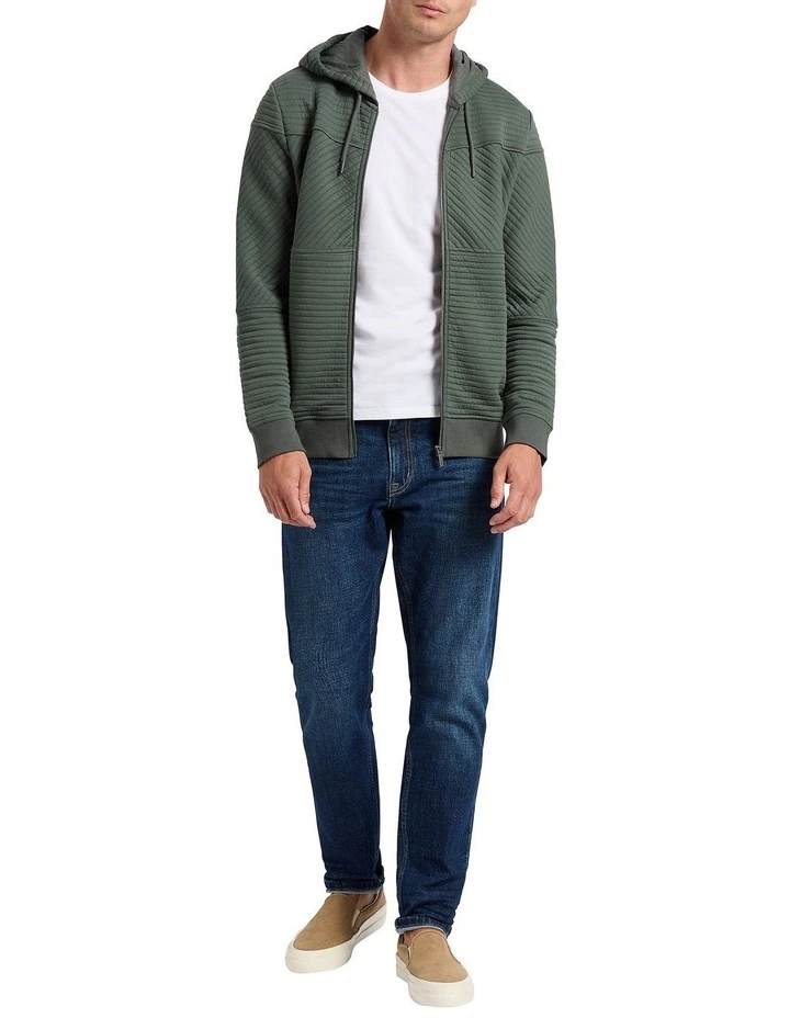 Helme Zip Thru Hoodie in Eucalyptus