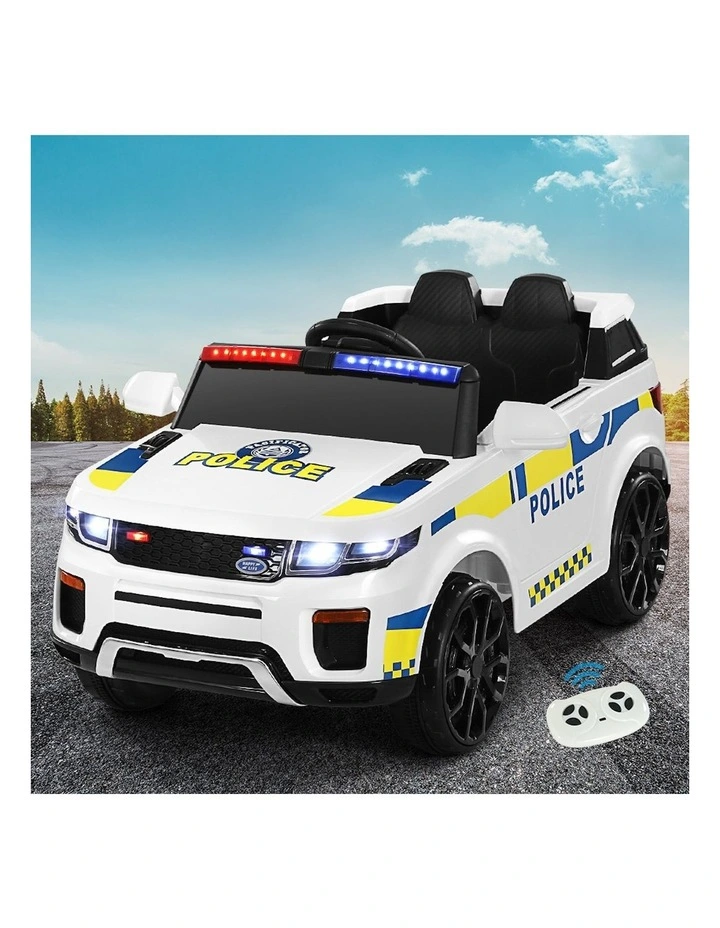 Kids Electric Ride On Patrol Police Car White