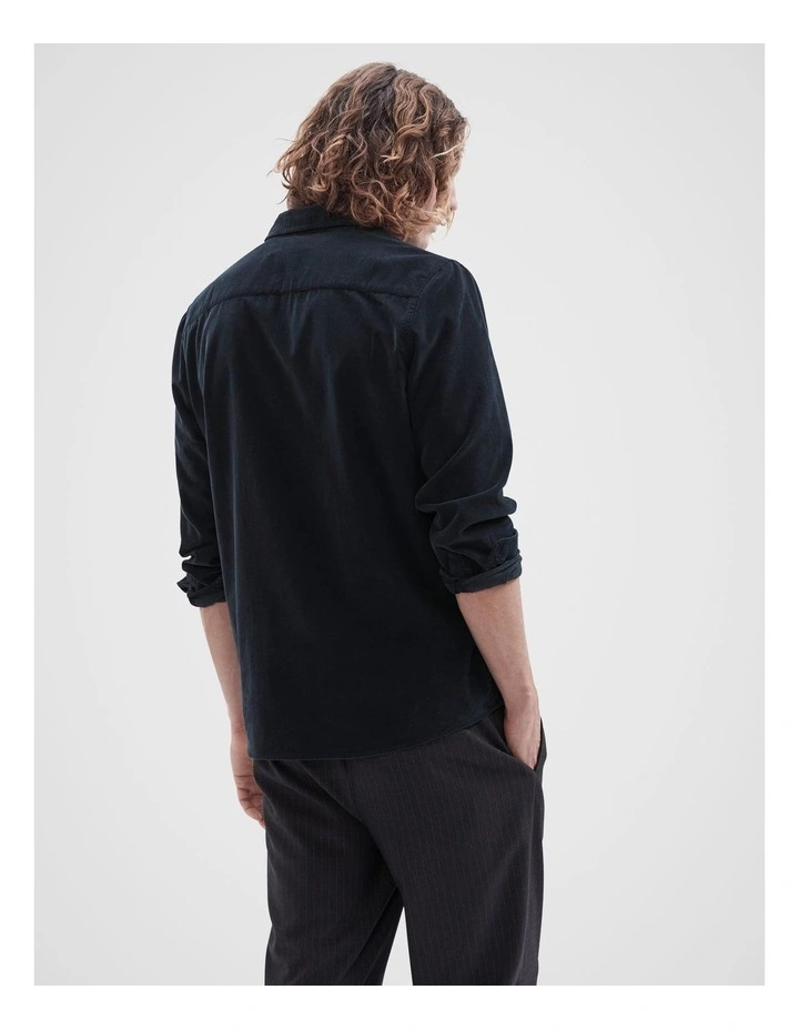 Cord Long Sleeves Regular Fit Shirt in Navy