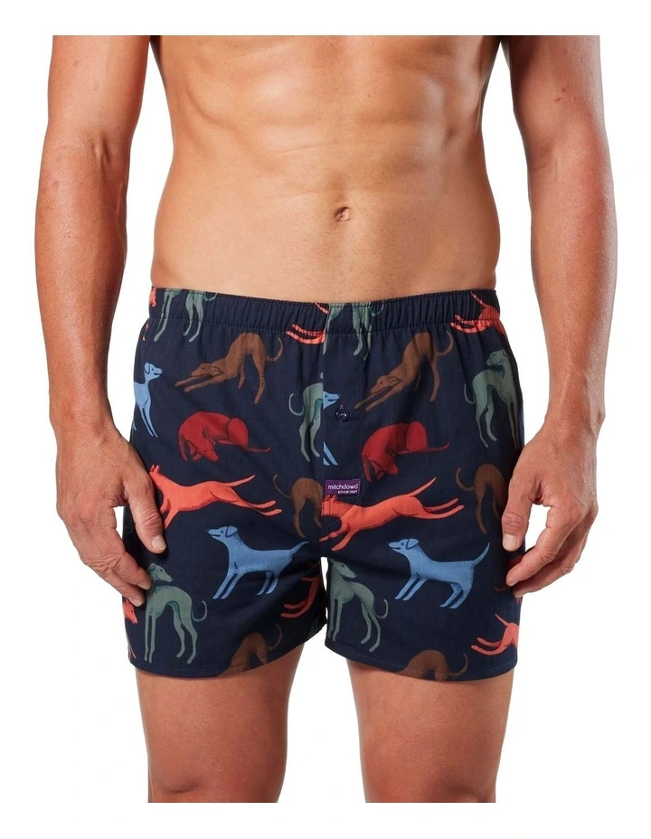 Greyhounds Cotton Boxer Shorts in Navy