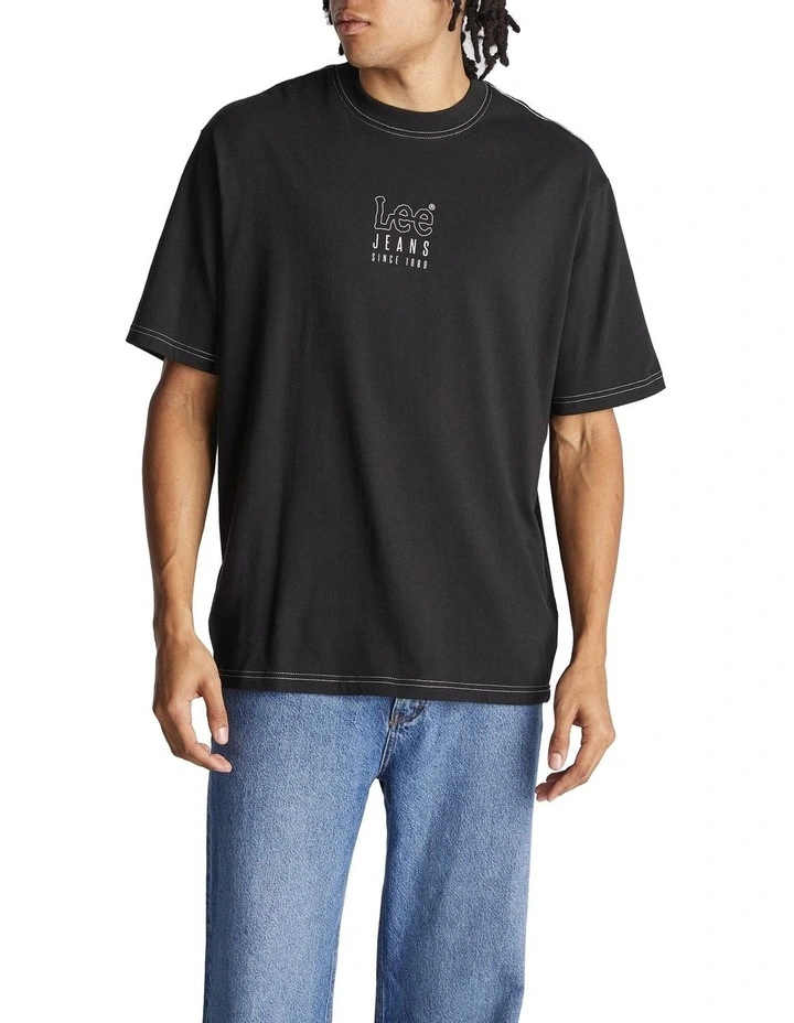 Twitch Baggy Tee in Black Contrast