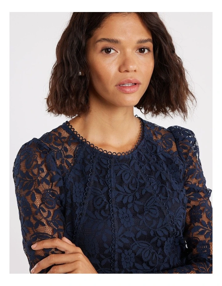 Danielle Lace Top in Navy