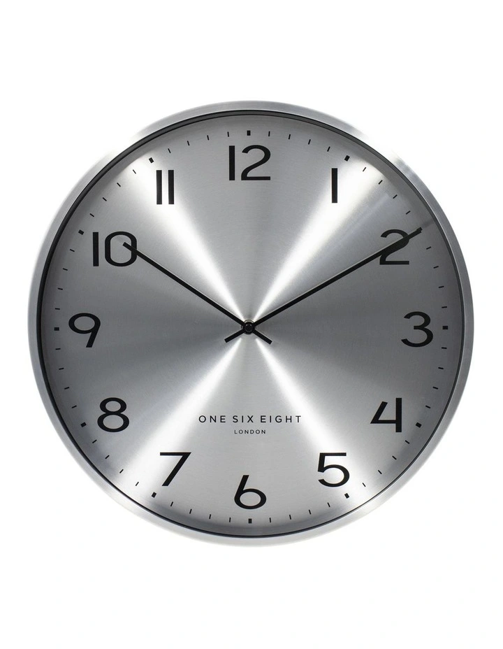 Luna 40cm Silent Wall Clock in Chrome