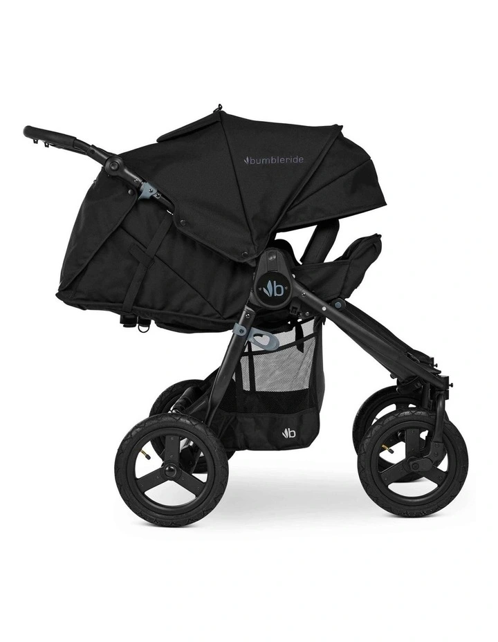 Indie Twin Baby/Infant Wheel Stroller Pram in Black