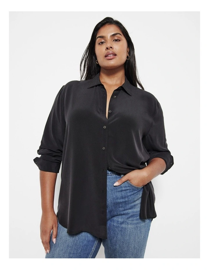The Refined Silk Shirt in Black
