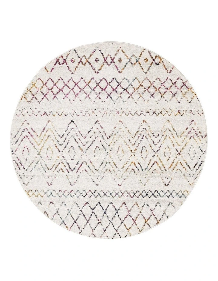 Oasis Nadia Rustic Tribal Round Rug in Multi