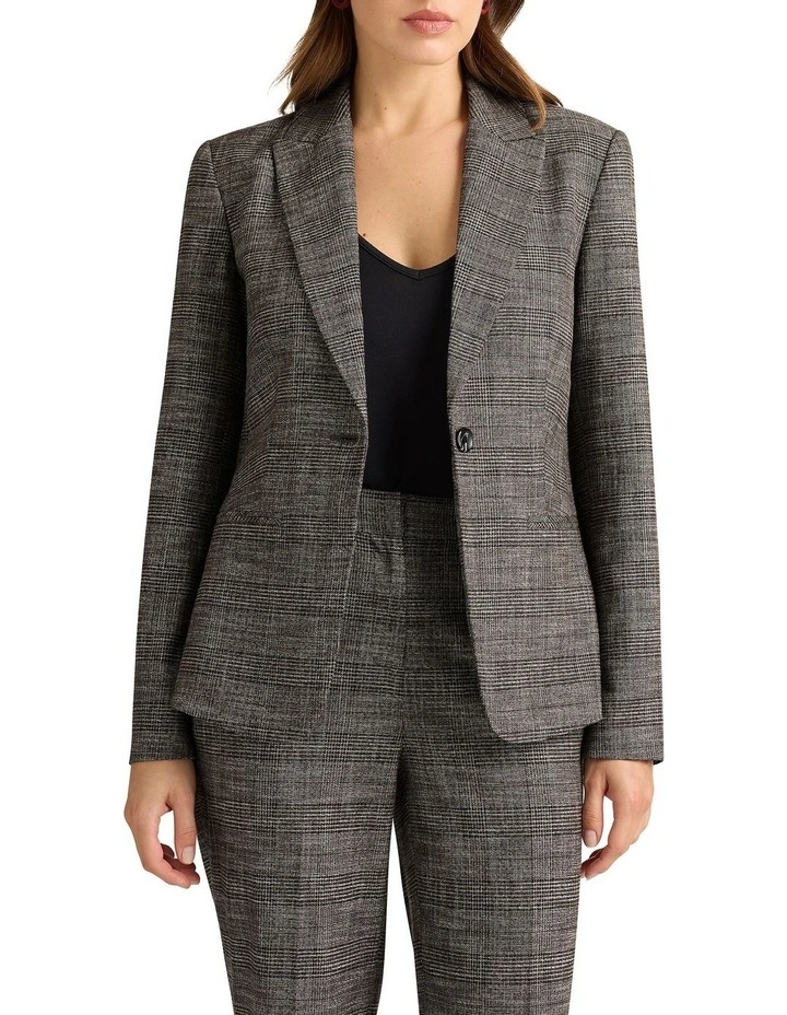 Olea Check Blazer in Port Multi