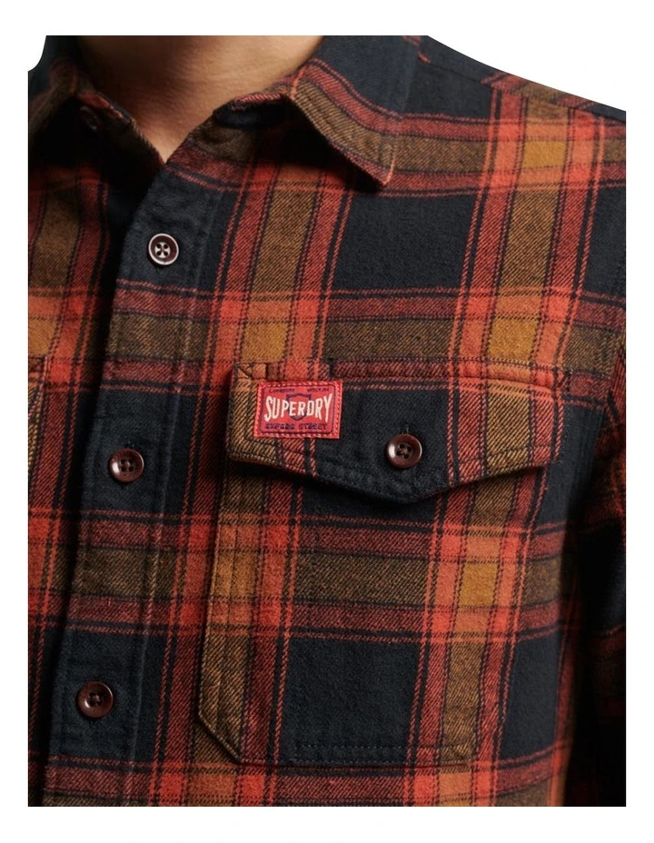 Cotton Shirt in Work Check Navy