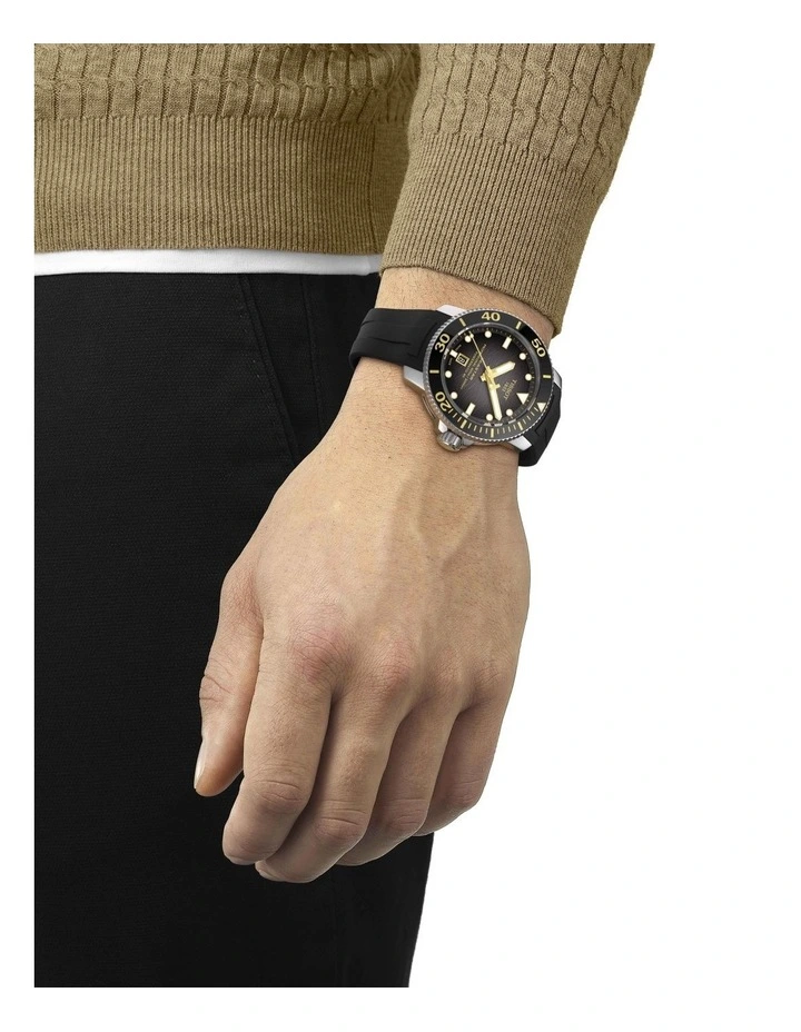 Seastar 2000 Professional Powermatic 80 T1206071744101 Automatic Watch in Black