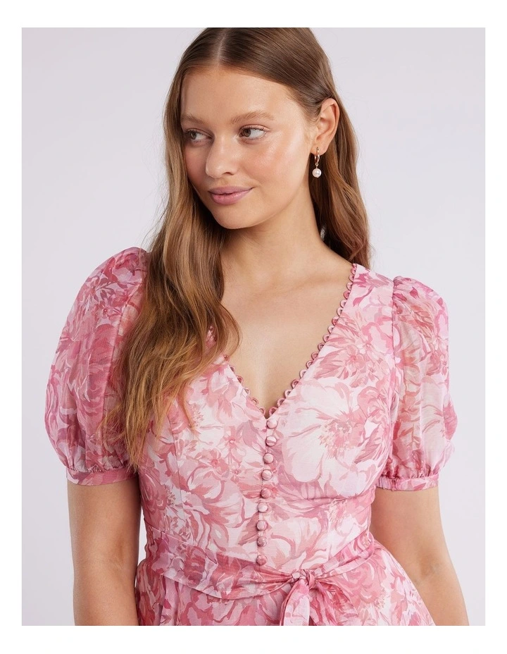 Serenity Rose Mini Dress in Pink