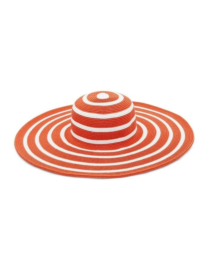 Arlo Wide-Brim Floppy Hat in Rust Red