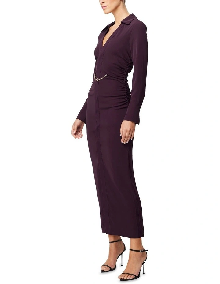 Loose Ends Midi Dress in Wine