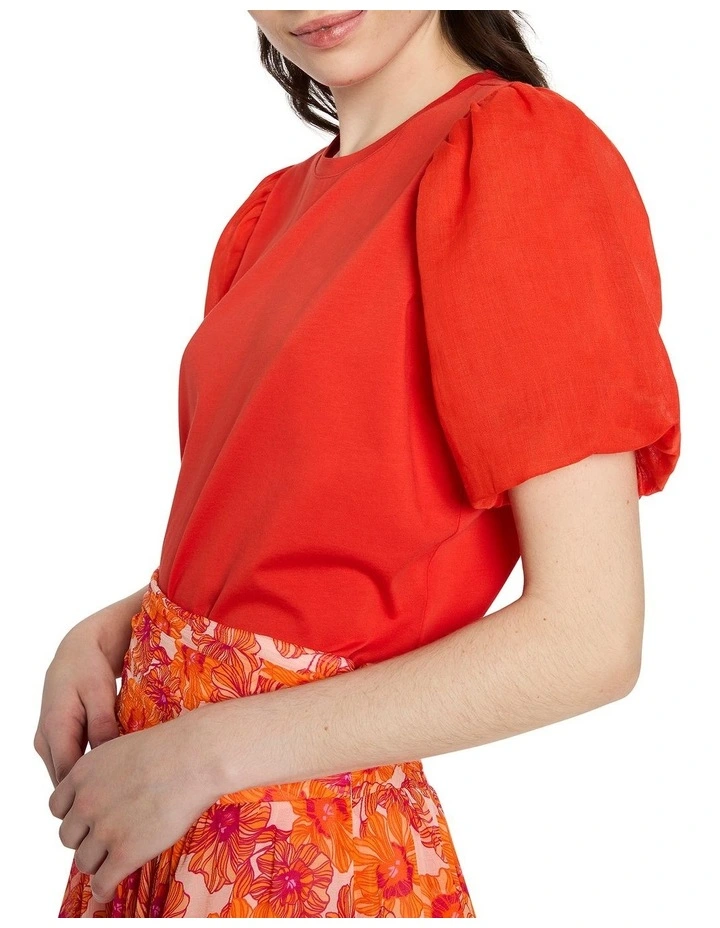 Hadie Puff Sleeve Tee in Bahamas