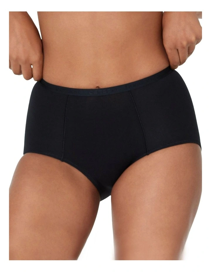 Body Cotton Full Brief in Black
