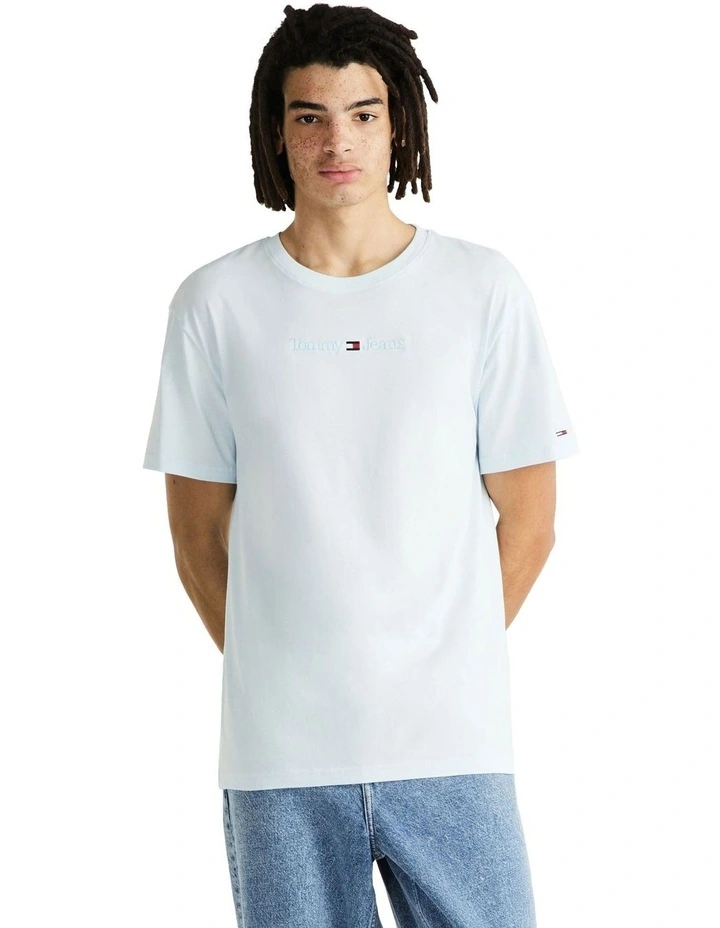 Classic Small Text Tee in Blue