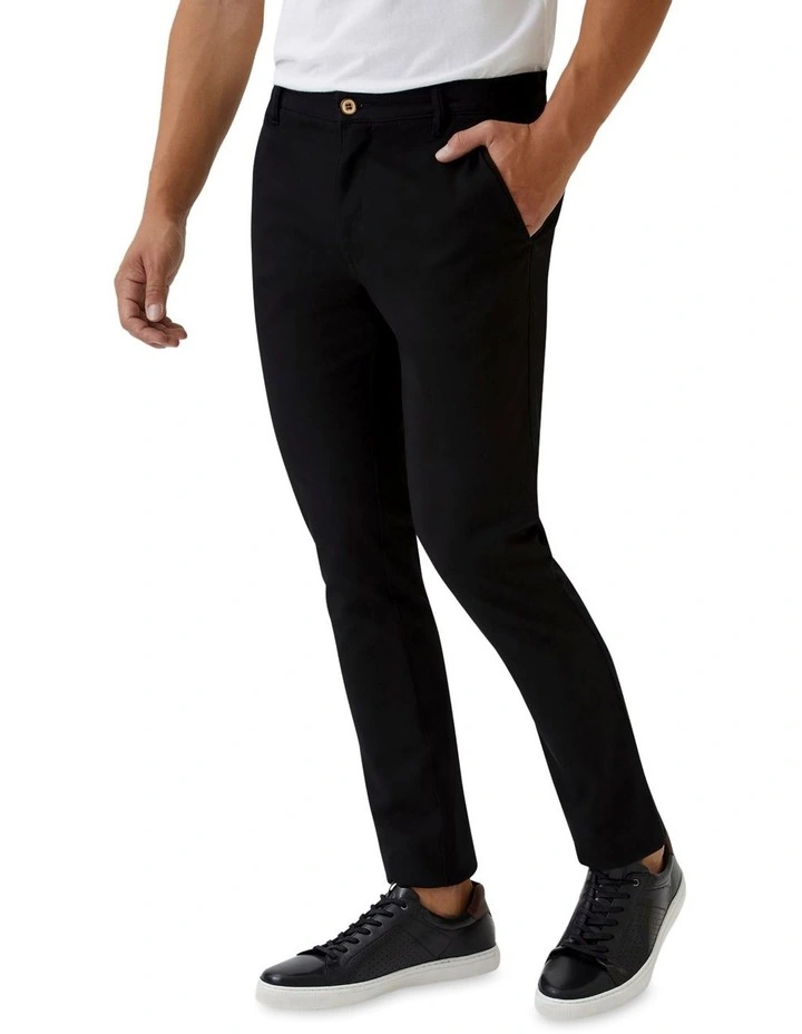 Stretch Skinny Fit Organic Cotton Chinos in Black