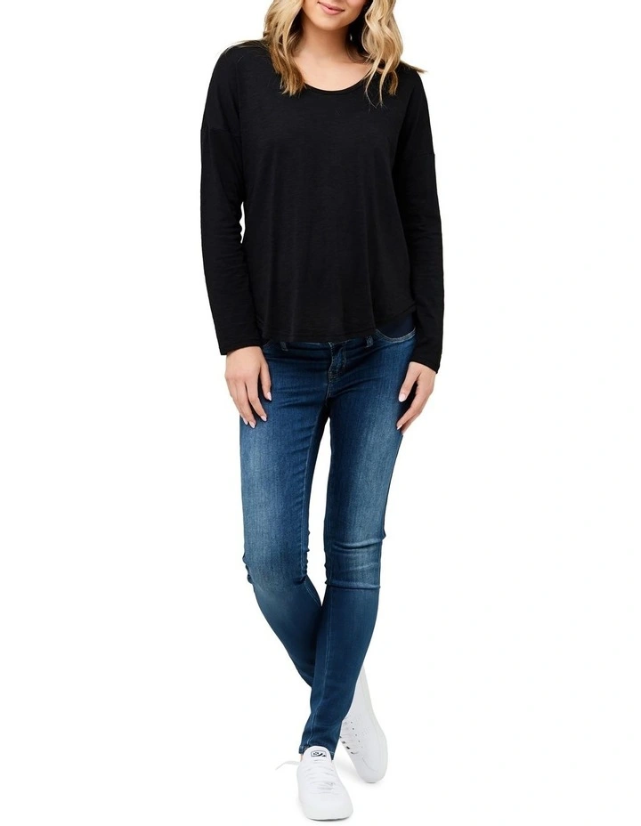 Jaiden Long Sleeve Tee in Black