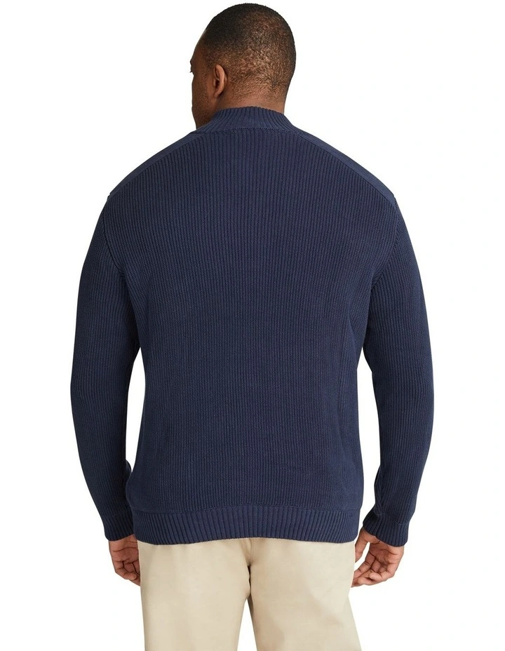 Patrick Half Zip Sweater Top in Navy